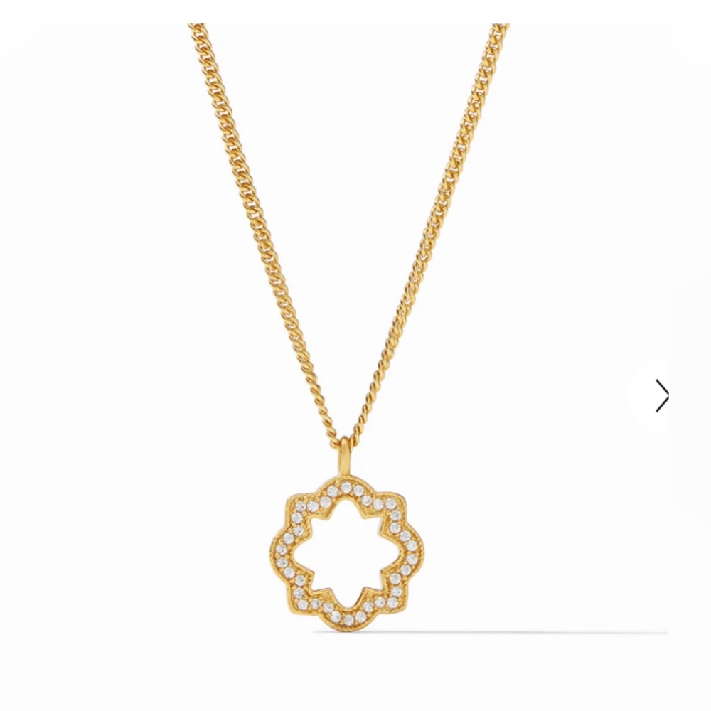 Julie Vos Odette Solitaire delicate pave necklace